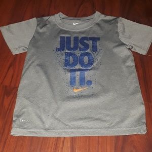 Gray and blue Nike Dri-Fit shirt size 6